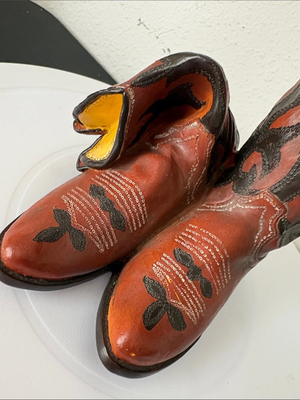 Decorative Red Cowboy Boot resin  Planter -  Decor- xmas